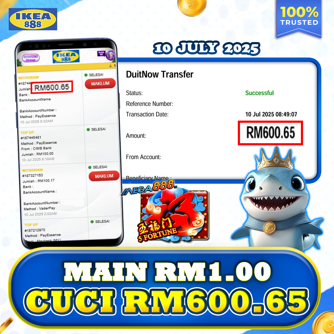 Ikea888 x Mega888 : 5 Fortune