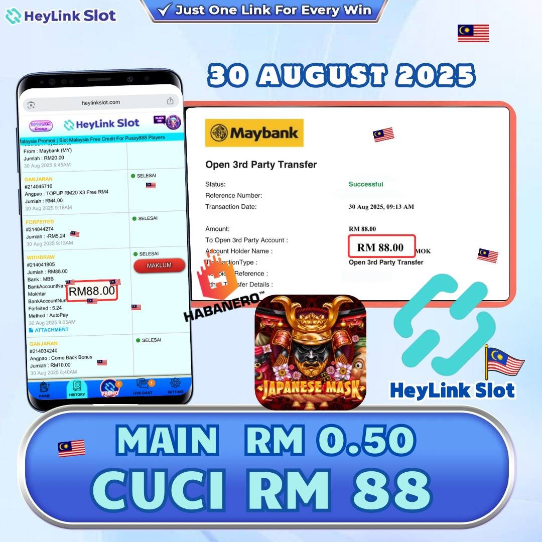 Heylink Free Credit Slots – Habanero x Japanese Mask