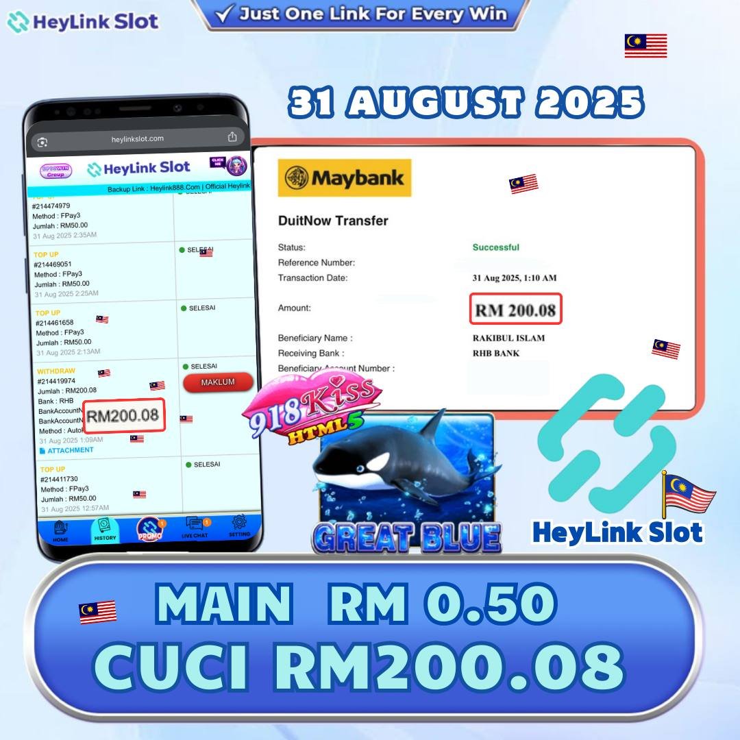 Heylink Free Credit Slots – 918Kiss x Great Blue