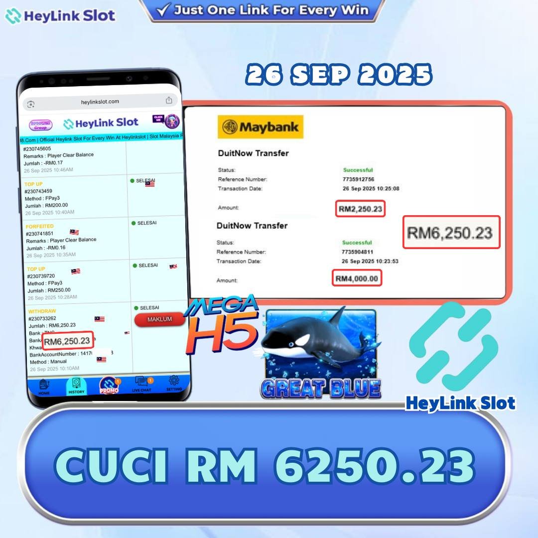 Heylink Free Credit Slots – MegaH5 x Great Blue