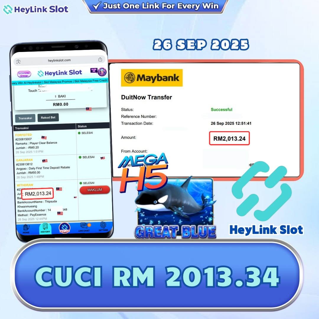 Heylink Free Credit Slots – MegaH5 x Great Blue